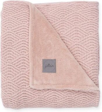 Jollein deken river knit - pale pink:coral fleece