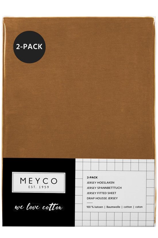 Meyco jersey hoeslaken - 2-pack - 60x120 cm - camel