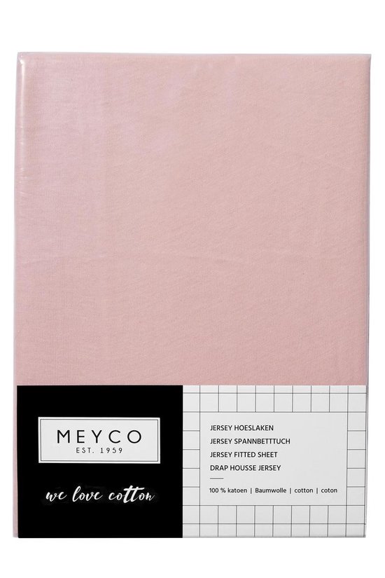 Meyco jersey hoeslaken - 60x120 cm - oudroze