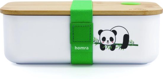 HOMRA lunchbox met vakjes, FSC bamboo, duurzaam kunststof, lunchtrommel