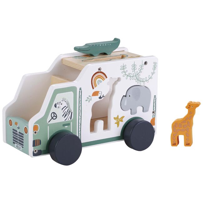 Zookabee dieren auto houten babyspeelgoed